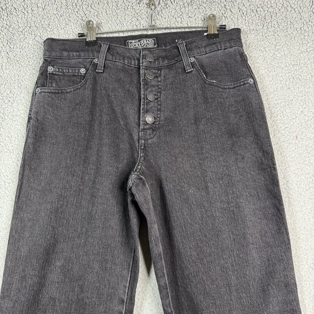 Lucky Brand Jeans Women Size 6/26 Washed Black Authentic Straight Crop Stretch